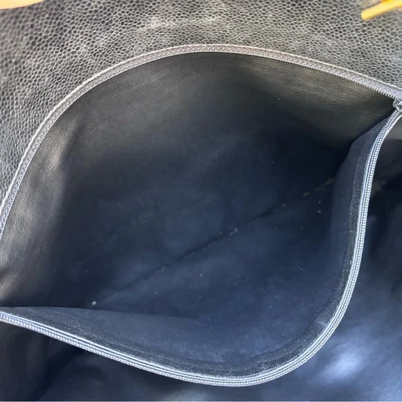 Authentic CHANEL SUPERMODEL black caviar leather large tote bag - Picture 12 of 16